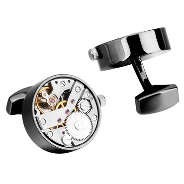 Mechanical Watch Cufflinks - Black