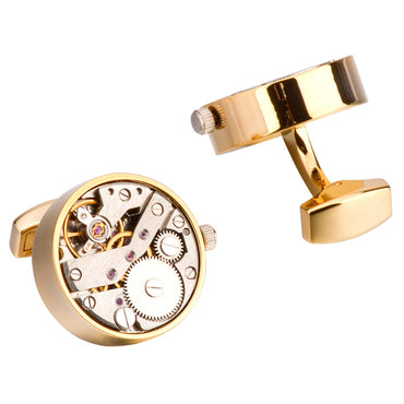 Mechanical Watch Cufflinks - Gold