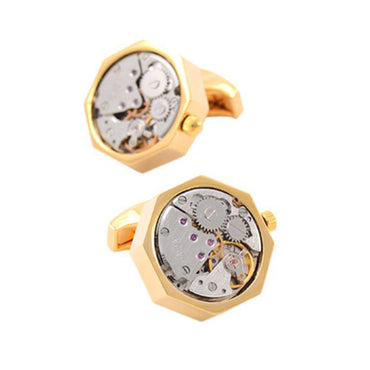 Mechanical Watch Cufflinks Hexa - Gold