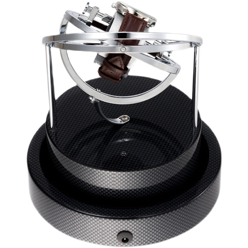 Tourner Gyroscopic Watch Winder Classic - Carbon Fiber/ Silver